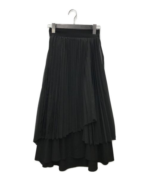 CADUNE（カデュネ）CADUNE (カデュネ) プリーツレイヤードスカート　デザインスカート ブラック サイズ:34の古着・服飾アイテム