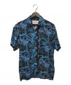 Aloha Blossom（アロハブロッサム）の古着「PALM TREE　オープンカラーシャツ」｜ブルー
