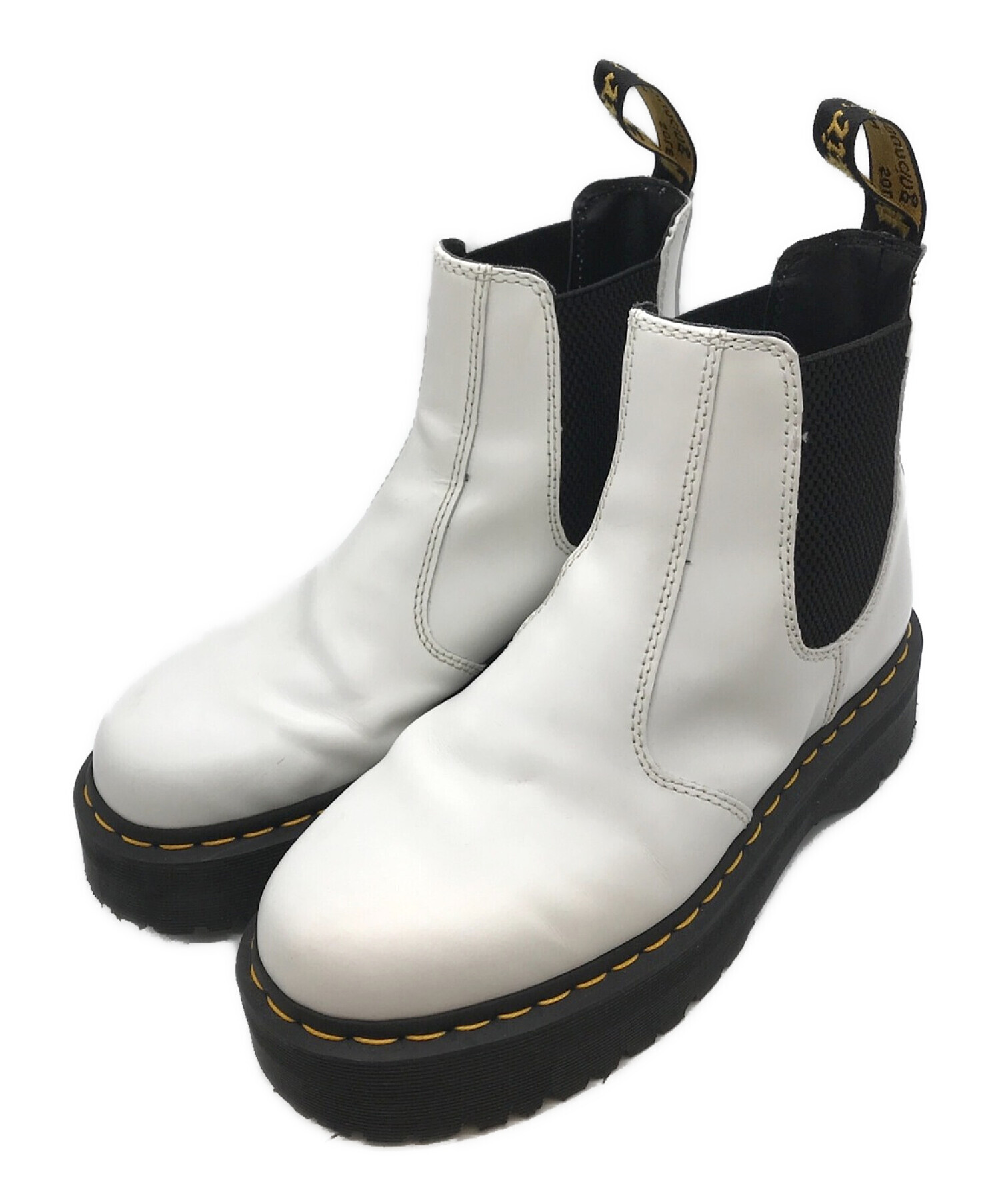 【中古・古着通販】Dr.Martens (ドクターマーチン) ダブルソールサイドゴアブーツ ハイカット シューズ レザー 靴 ホワイト サイズ
