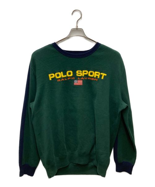 POLO SPORT（ポロスポーツ）POLO SPORT (ポロスポーツ) ロゴクルーネックニット グリーン サイズ:XXLの古着・服飾アイテム