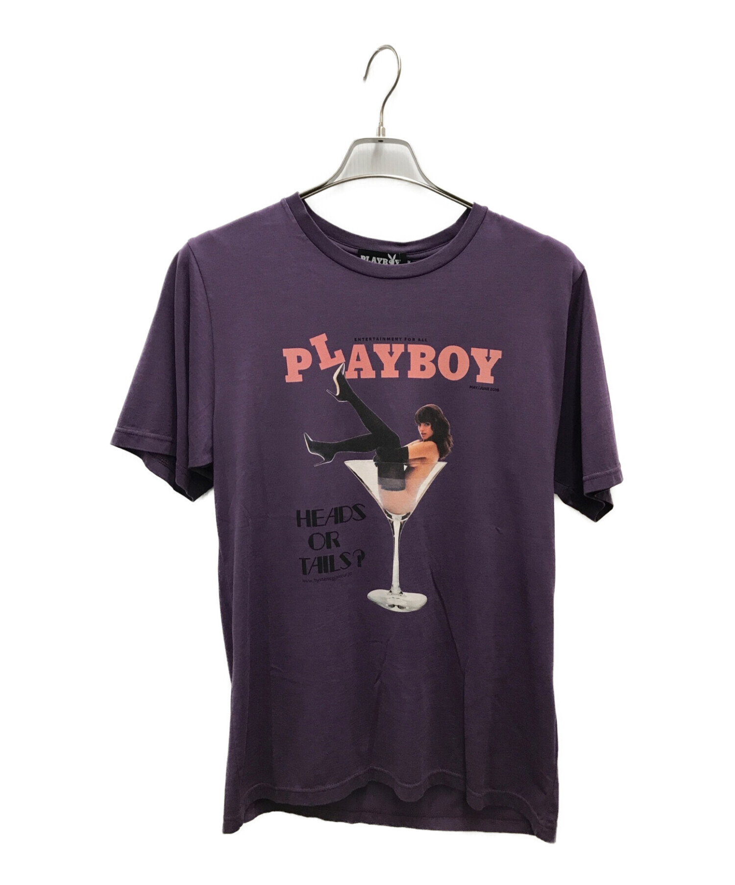 Hysteric Glamour×PLAYBOY (ヒステリックグラマー×プレイボーイ) 2018 MAY & JUNE COVER TEE　 半袖Tシャツ パープル サイズ:M