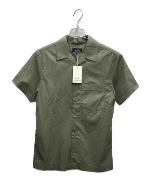 A.P.C.（アーペーセー）A.P.C. (アー・ペー・セー) オープンカラーシャツ ライトグリーン サイズ:XSの古着・服飾アイテム
