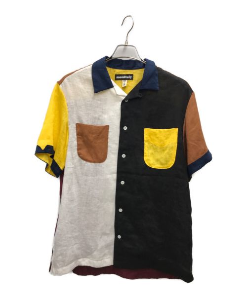 MONITALY（モニタリー）MONITALY (モニタリー) Multi Color Vacation Shirt　マルチカラー　オープンカラーリネンシャツ マルチカラー サイズ:Lの古着・服飾アイテム