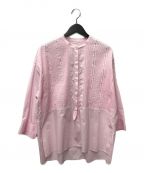 pheeta（フィータ）の古着「スタンドカラーシャツ　長袖シャツ　」｜ピンク