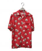 Aloha Blossomアロハブロッサム）の古着「サイコロ　ダイス柄レーヨンオープンカラーシャツ」｜レッド