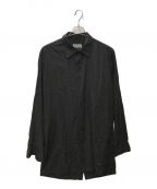 Yohji Yamamoto pour homme（ヨウジヤマモトプールオム）の古着「製品染め後ろ開きブロードロングシャツ」｜ブラック