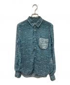 COMME des GARCONS）の古着「ポケット切替シアー総柄シャツ」｜ブルー