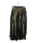 sacai（サカイ）の古着「21SS Mixed Fabric Fringe Skirt ミックスドファブリックフリンジスカート　 21SS」｜ブラック×カーキ