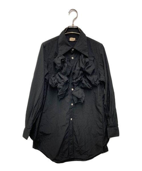 COMME des GARCONS（コムデギャルソン）COMME des GARCONS (コムデギャルソン) インサイドアウトフリル装飾シャツ　17AW The Future of Silhouette期 ブラック サイズ:XSの古着・服飾アイテム