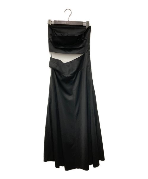 Yohji Yamamoto FEMME（ヨウジヤマモトファム）Yohji Yamamoto FEMME (ヨウジヤマモトファム) 03SS　ウールギャバデザインドレス　アーカイブ ブラック サイズ:2の古着・服飾アイテム