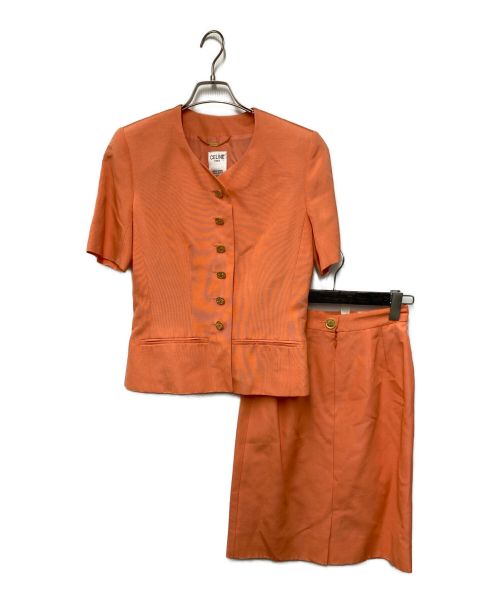 CELINE（セリーヌ）CELINE (セリーヌ) オールドスカートセットアップ サーモンピンク サイズ:36の古着・服飾アイテム