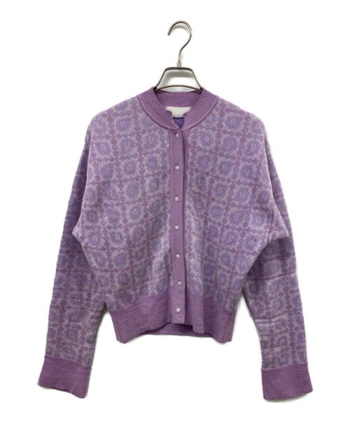 Mame Kurogouchi（マメクロゴウチ）Mame Kurogouchi (マメクロゴウチ) Paisley Jaquard Knitted Cardigan ペイズリージャガードニットカーディガン パープル サイズ:2の古着・服飾アイテム