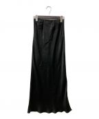 ENOFイナフ）の古着「22SS ace long skirt ロングサテンコート」｜ブラック