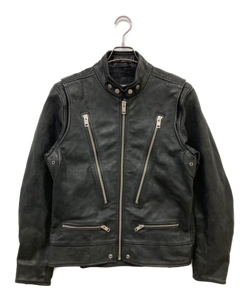 DIESEL（ディーゼル）DIESEL (ディーゼル) シープレザーライダースジャケット ブラック サイズ:Mの古着・服飾アイテム
