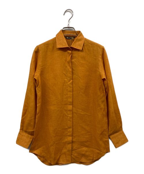 LORO PIANA（ロロピアーナ）LORO PIANA (ロロピアーナ) 比翼リネンシャツ オレンジ サイズ:38の古着・服飾アイテム