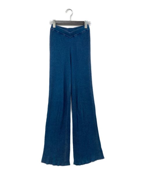 PERVERZE（パーバーズ）PERVERZE (パーバーズ) Plating Rib Knit Pants プレーティングリブニットパンツ ブルー サイズ:F 未使用品の古着・服飾アイテム