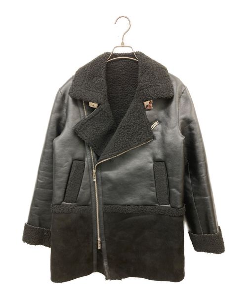 UN3D.（アンスリード）UN3D. (アンスリード) エコムートンライダースジャケット ブラック サイズ:36の古着・服飾アイテム