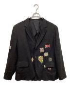 Yohji Yamamoto pour hommeヨウジヤマモト プールオム）の古着「11SS リネンコットン刺繍2Bジャケット テーラードジャケット」｜ブラック