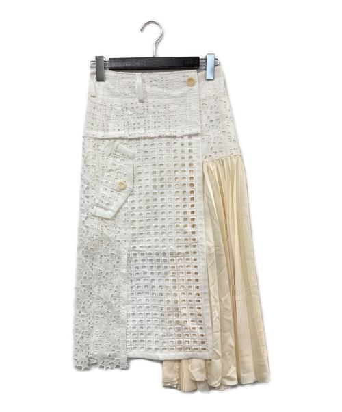 sacai（サカイ）sacai (サカイ) エンブロイダリーレーススカート ホワイトの古着・服飾アイテム