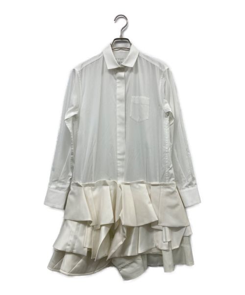 sacai（サカイ）sacai (サカイ)  22SS SUITING MIX POPLIN DRESS ホワイト サイズ:1の古着・服飾アイテム