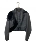 COMME des GARCONSコムデギャルソン）の古着「AD2009 異素材切替パッチワークショートジャケット」｜グレー