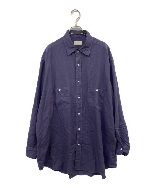 HERILL（ヘリル）HERILL (ヘリル) オーバーサイズコットンカシミヤワークシャツ パープル サイズ:2の古着・服飾アイテム