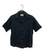 SOUTIENCOLスティアンコル）の古着「リネンオープンカラーシャツ」｜ブラック