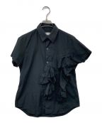 COMME des GARCONSコムデギャルソン）の古着「フリルデザインシャツ」｜ブラック