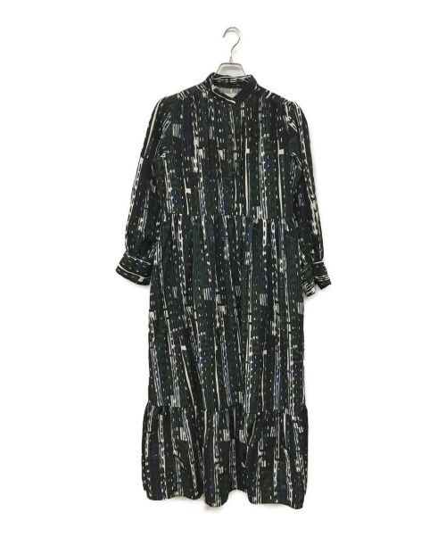 RIM.ARK（リムアーク）RIM.ARK (リムアーク) ランダムストライプロングドレス ブラック サイズ:38の古着・服飾アイテム