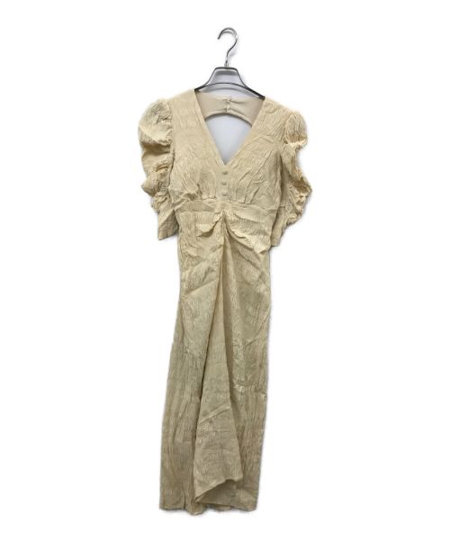 Ameri（アメリ）AMERI (アメリ) バックオープンギャザードレス ベージュ サイズ:Sの古着・服飾アイテム