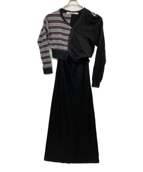 PERVERZE（パーバーズ）PERVERZE (パーバーズ) ドッキングワンピース ブラック サイズ:FREEの古着・服飾アイテム