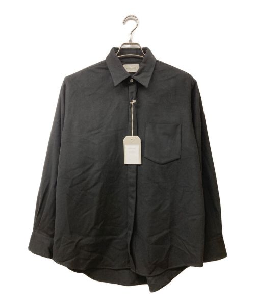 MARKAWARE（マーカウェア）MARKAWARE (マーカウェア) CASHMERE FLY FRONT SHIRT カシミヤシャツ ブラック サイズ:2 未使用品の古着・服飾アイテム