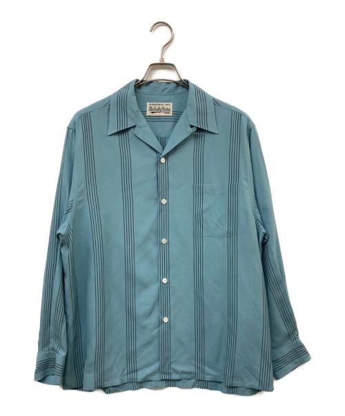WACKO MARIA（ワコマリア）WACKO MARIA (ワコマリア)  23AW striped open collar shirt オープンカラーシャツ ブルー サイズ:Mの古着・服飾アイテム