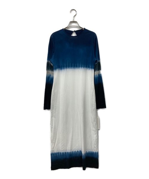 Mame Kurogouchi（マメクロゴウチ）Mame Kurogouchi (マメクロゴウチ) Shibori Tie-Dyed Cotton Jersey Dress ブルー×ホワイト サイズ:2 未使用品の古着・服飾アイテム