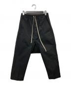 RICK OWENSリックオウエンス）の古着「23SS Drawstring Cropped Pants ドローストリングクロップドパンツ」｜ブラック