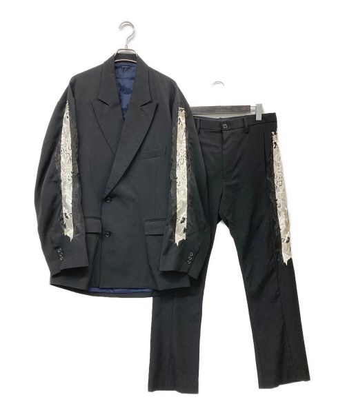 doublet（ダブレット）doublet (ダブレット) LINED CHAOS EMBROIDERY TAILORED JKT  カオス刺繍セットアップ ブラック サイズ:Sの古着・服飾アイテム