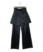 MAISON SPECIALメゾンスペシャル）の古着「23AW Chambray Satin Layered Pants レイヤードパンツ」｜ブラック