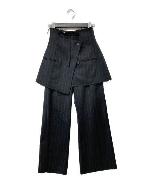 MAISON SPECIAL（メゾンスペシャル）MAISON SPECIAL (メゾンスペシャル) 23AW Chambray Satin Layered Pants レイヤードパンツ ブラック サイズ:36の古着・服飾アイテム