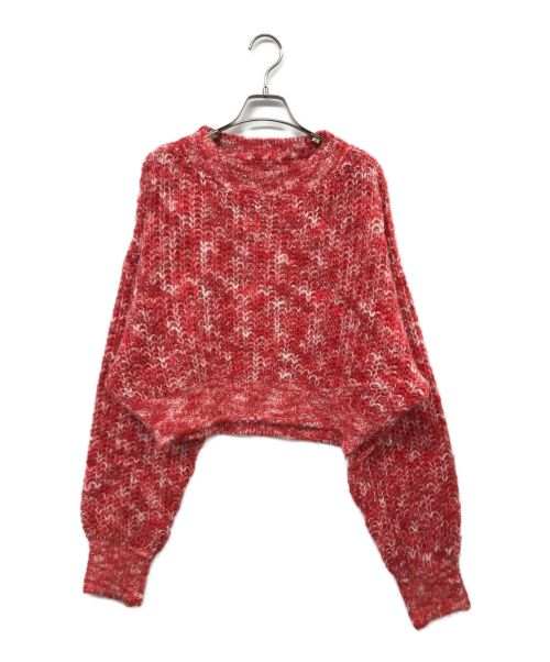 MAISON SPECIAL（メゾンスペシャル）MAISON SPECIAL (メゾンスペシャル) Splashed Pattern Knit Wear　ローゲージニット レッド サイズ:Freeの古着・服飾アイテム