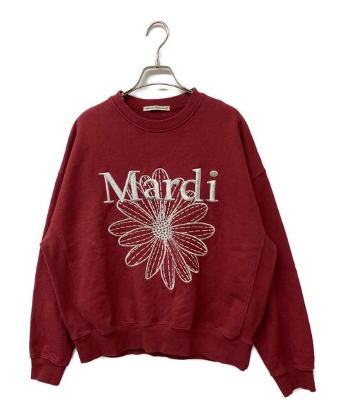 Mardi Mercredi（マルディメクルディ）MARDI MERCREDI (マルディメクルディ) 刺繍スウェット レッド サイズ:Ｆｒｅｅの古着・服飾アイテム