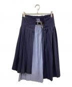 TOGA PULLAトーガ プルラ）の古着「Wool Pleated Skirt」｜ネイビー