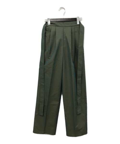 CLANE（クラネ）CLANE (クラネ) BACK RIBBON PANTS グリーンの古着・服飾アイテム