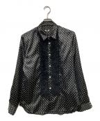 COMME des GARCONS HOMME PLUSコムデギャルソンオムプリュス）の古着「ファーデザインポルカドットシャツ」｜ブラック