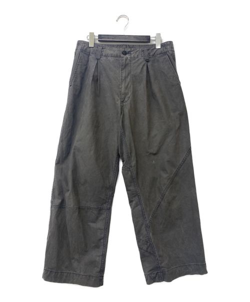 KUON（クオン）KUON (クオン) Military Tent CLOTH Wide Pants ミリタリーテントクロスワイドパンツ グレー サイズ:largeの古着・服飾アイテム