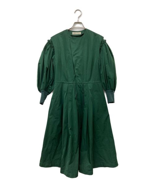 TOGA（トーガ）TOGA (トーガ) パフスリーブワンピース グリーン サイズ:36の古着・服飾アイテム