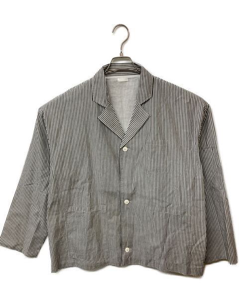 SEEALL（シーオール）SEEALL (シーオール) ストライプテーラードジャケット グレー サイズ:46の古着・服飾アイテム