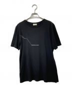 Saint Laurent Parisサンローランパリ）の古着「カットオフ加工プリントTシャツ」｜ブラック