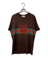 GUCCI (グッチ) 22AW インターロッキングG コットン Tシャツ ブラウン サイズ:S