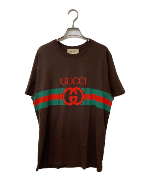 GUCCI（グッチ）GUCCI (グッチ) 22AW インターロッキングG コットン Tシャツ ブラウン サイズ:Sの古着・服飾アイテム