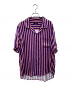 stussyステューシー）の古着「22SS Striped Silk Shirt」｜ネイビー